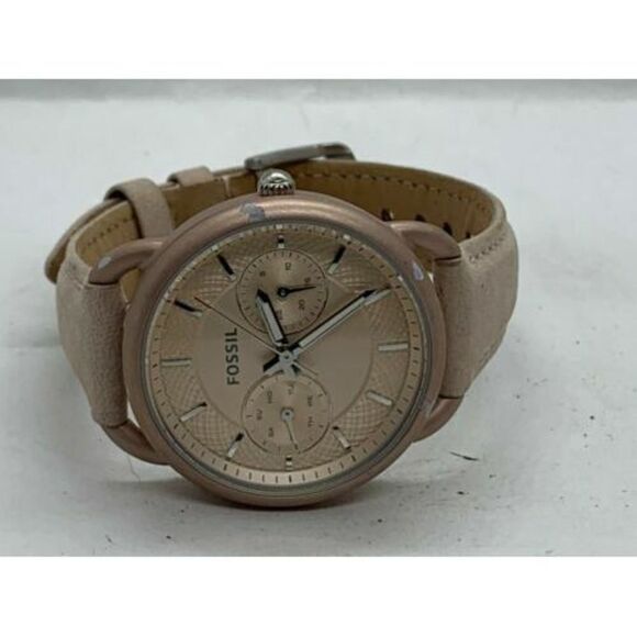 Fossil ES4174 Women's Watch Pink Leather Band Blush Analog Multi Function D853 - Picture 5 of 9